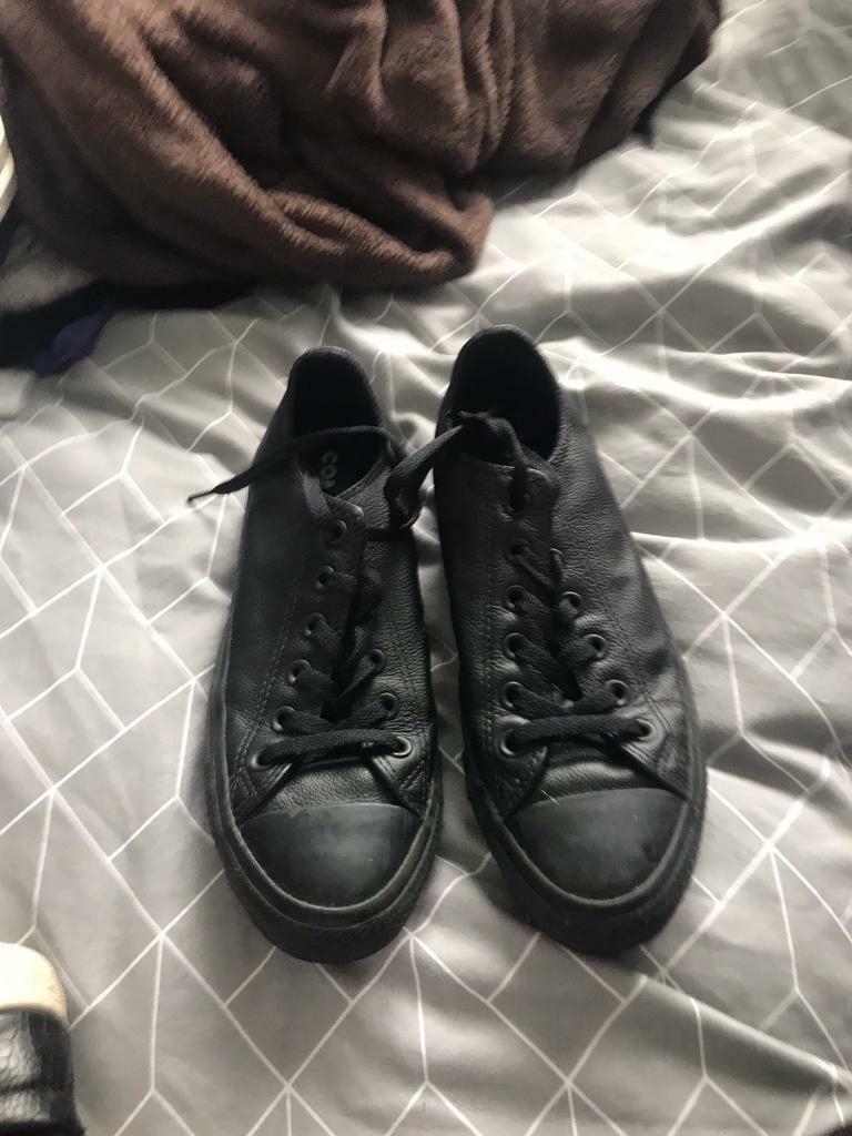 black leather converse size 13